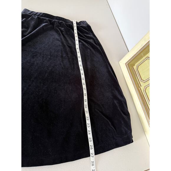 Chico's Black velvet A-line Long Maxi Skirt NWT Christmas Holiday Whimsigoth 1/M - Picture 8 of 8